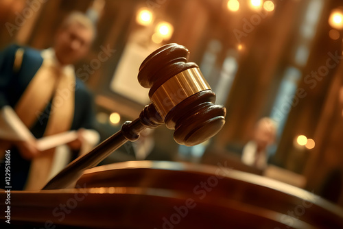Wooden Gavel Stands on Soun...