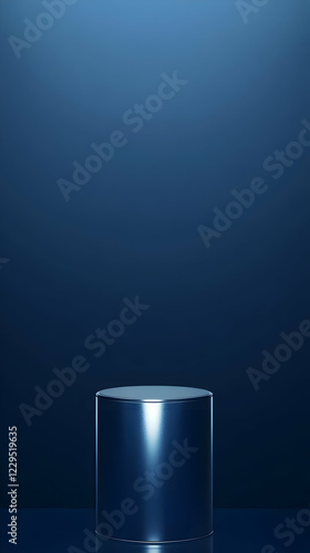 Metallic Blue Cylinder Podi...