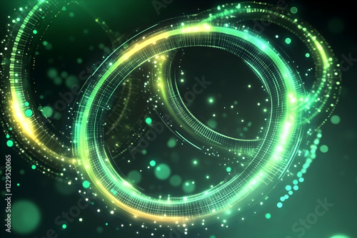 Abstract Green and Gold Cir...