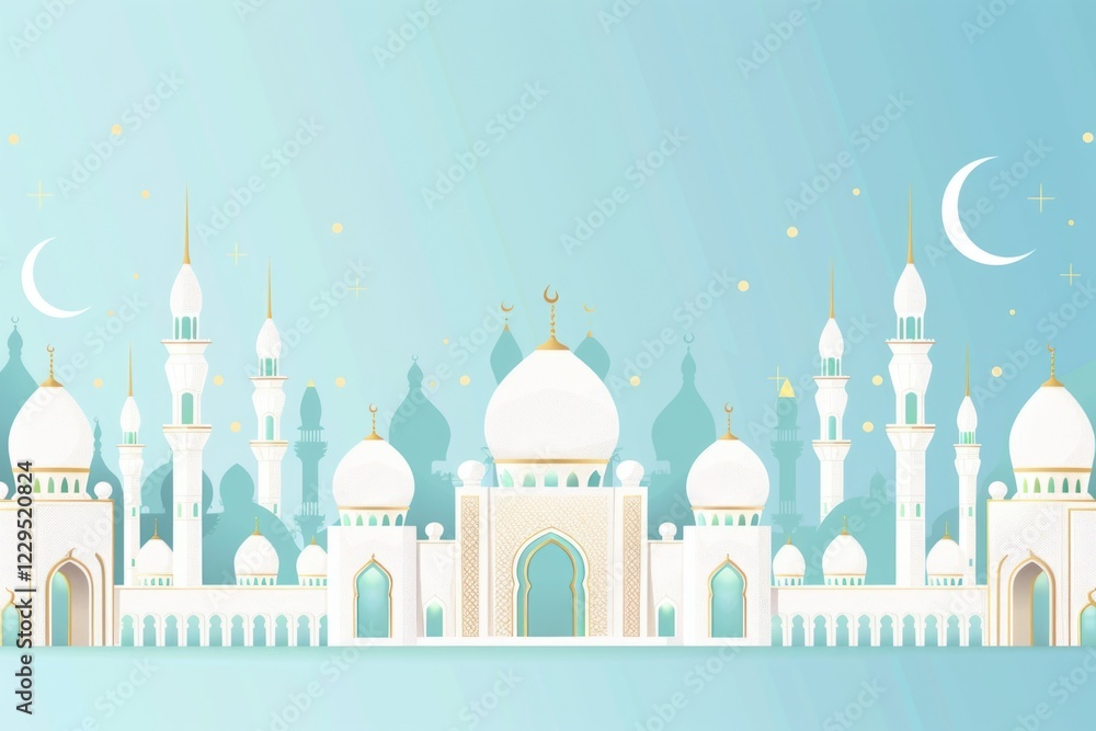 Fototapeta premium Islamic new year greeting celebration background