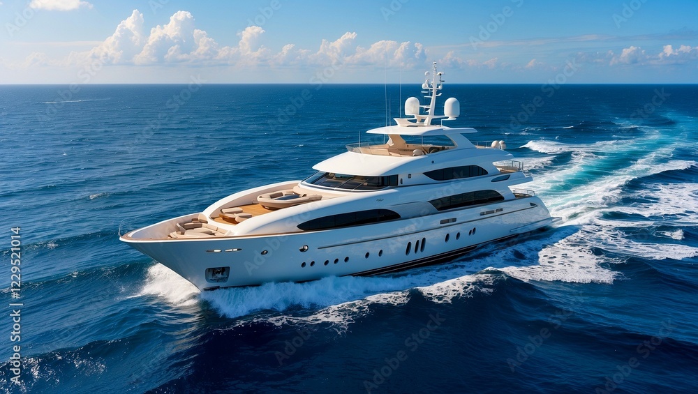Fototapeta premium Luxurious yacht sailing through serene open waters