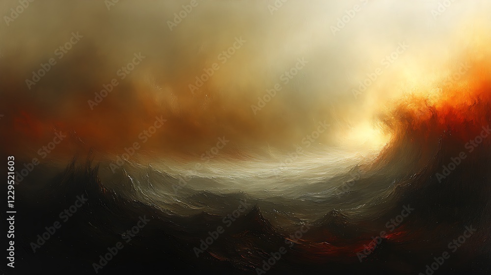 Naklejka premium A star-filled cosmic landscape with swirling colors of a distant nebula.