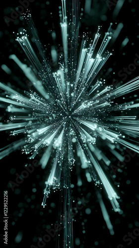 Abstract teal light streaks...