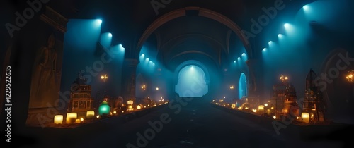 An imaginative treasure trove filled with bright materials representing creativity