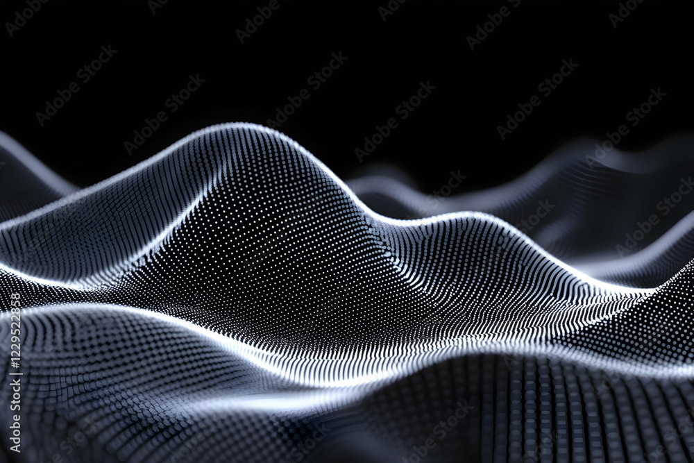 Abstract Particle Wave Forms Dynamic Patterns with Elegant Flow on a Black Background Abstract Particle Wave Forms Dynamic Patterns with Elegant Flow on a Black Background