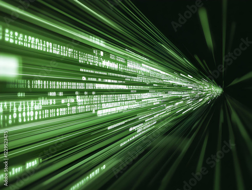 Green Data Stream Flows Rap...