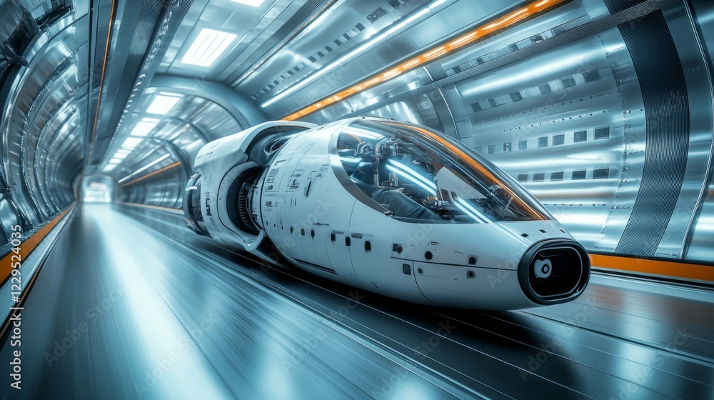 Fototapeta premium Futuristic Spacecraft in a High-Tech Environment