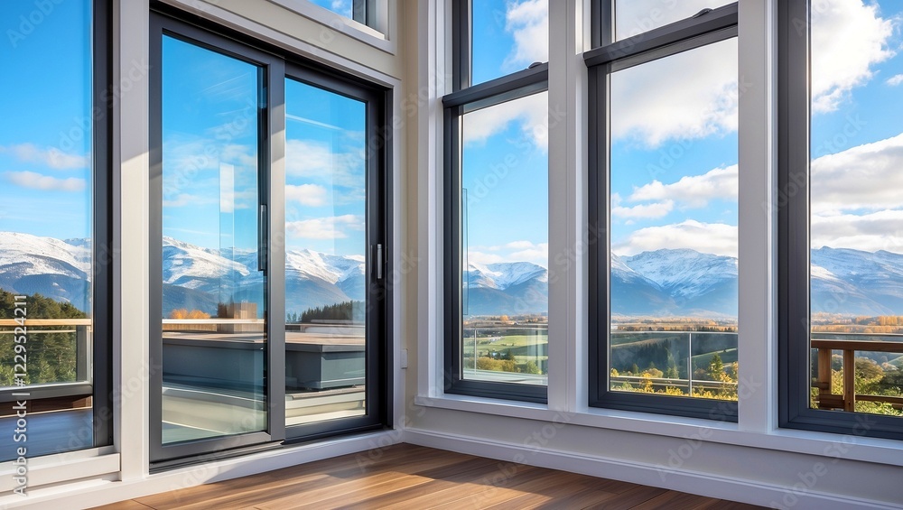 Fototapeta premium Modern aluminium and pvc windows for american homes