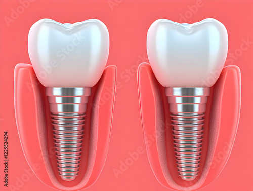 3D Illustration of Two Dent...