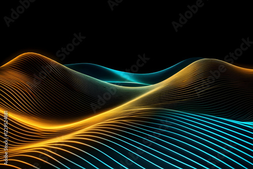 Abstract 3D Neon Lines Flow...
