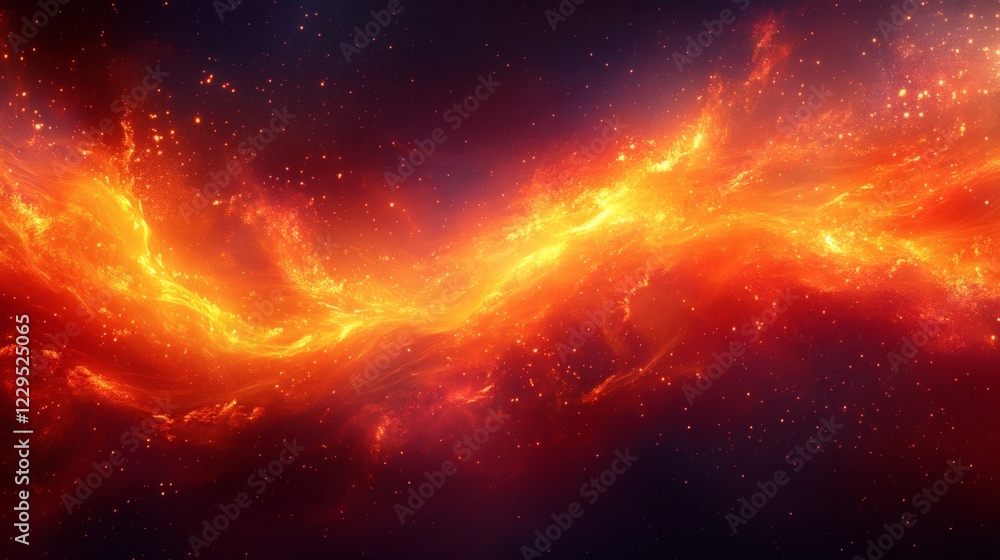 Fiery explosion of dynamic flames with bold orange and yellow strokes spreading in all directions capturing the chaotic power of fire in an abstract illustration material Fiery explosion of dynamic flames with bold orange and yellow strokes spreading in all directions capturing the chaotic power of fire in an abstract illustration material