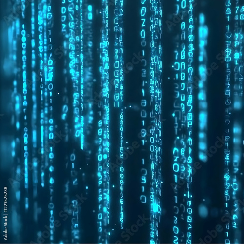 Glowing Blue Data Streams C...
