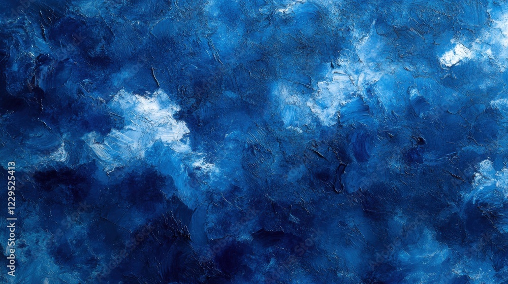 Fototapeta premium Dynamic ocean waves abstract blue tones creative studio aerial view serene mood