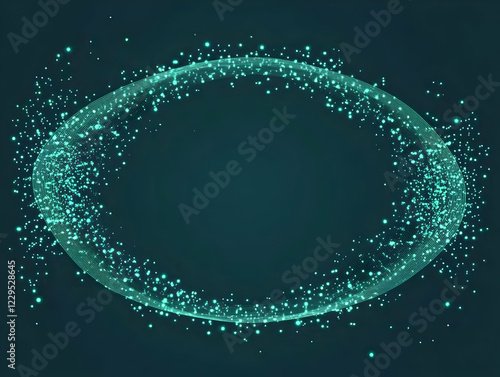 Abstract teal glowing oval ...