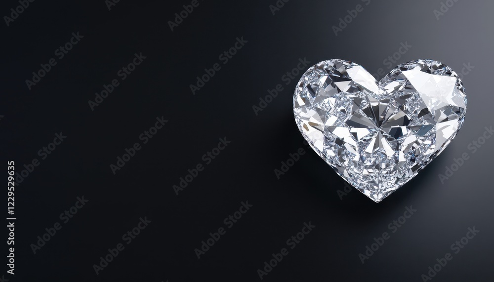 Fototapeta premium Heart-Shaped Diamond on Dark Background