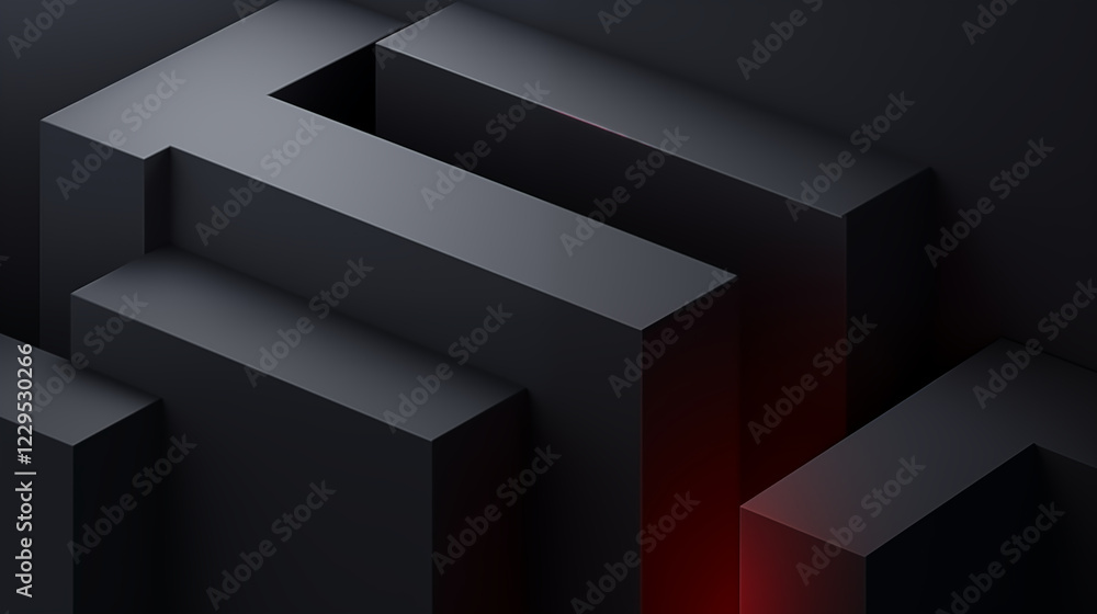 black background 3d rectangular blocks different heights shapes minimalist geometric abstract design black background 3d rectangular blocks different heights shapes minimalist geometric abstract design