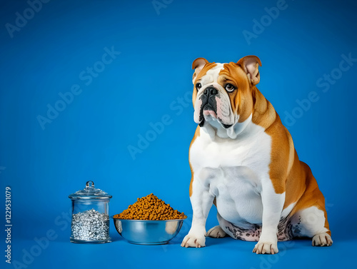 Brown and White Bulldog Sit...