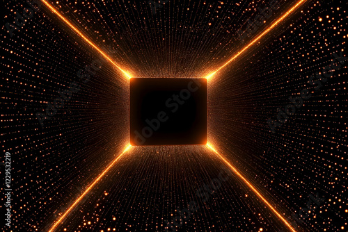 Abstract 3D Golden Particle...