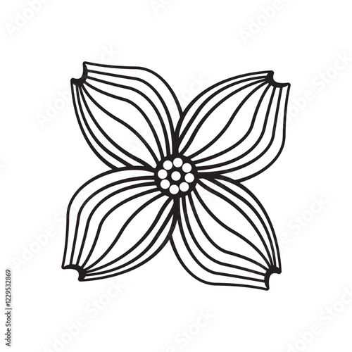 dogwood flower icons design vector flat modern isolated illustration