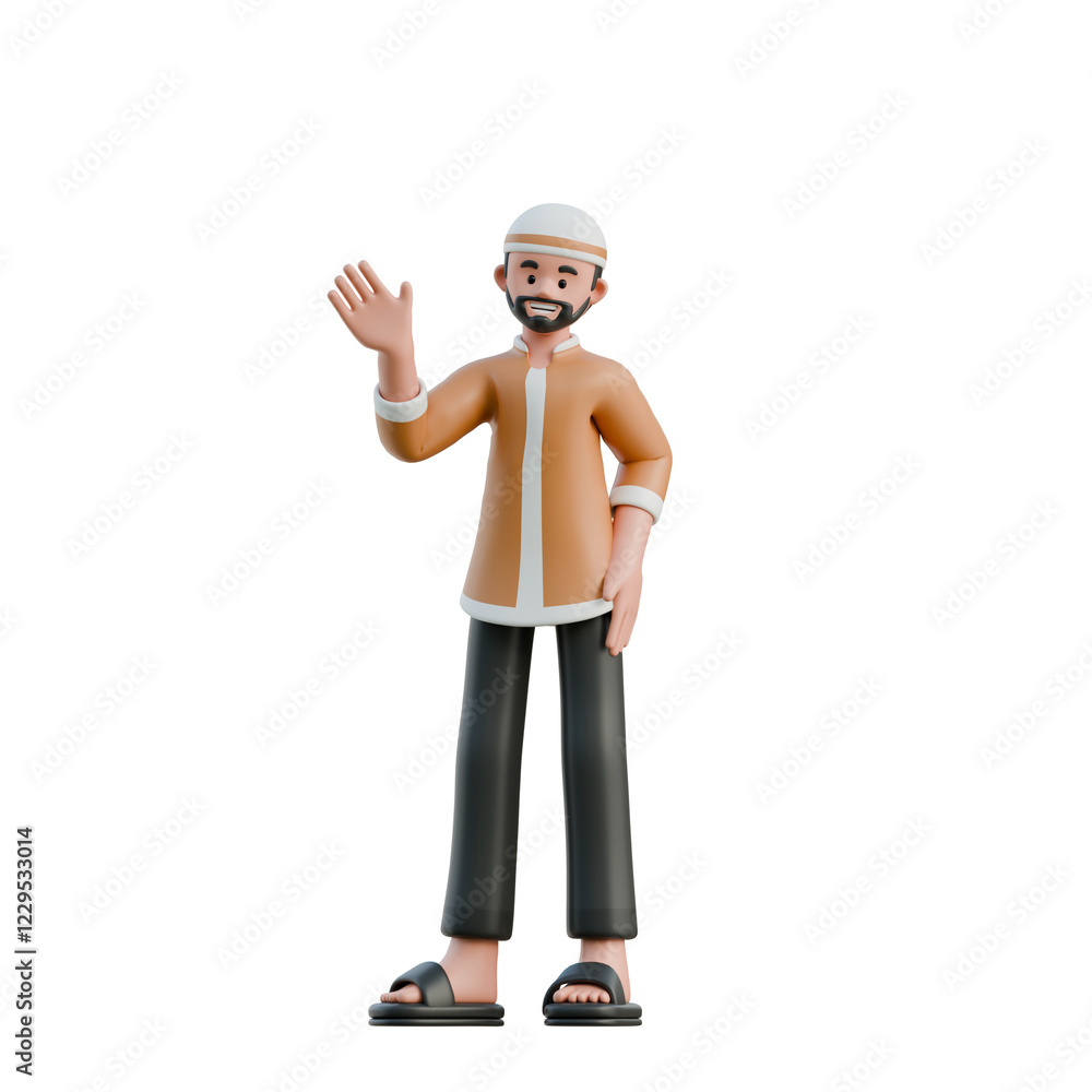 muslim greetings 3d character illustration muslim greetings 3d character illustration