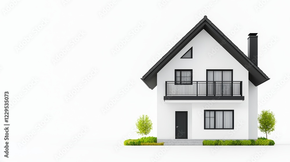Modern House Exterior Two Story Home White Walls Black Roof Modern House Exterior Two Story Home White Walls Black Roof