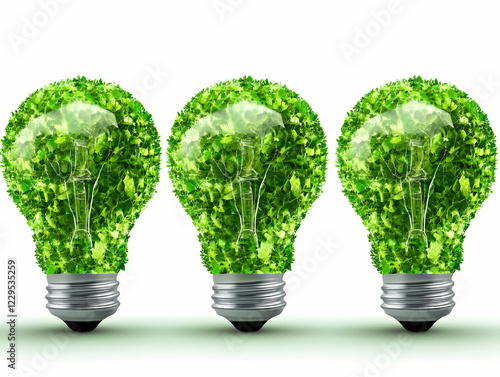 Three Green Leaf Light Bulb...