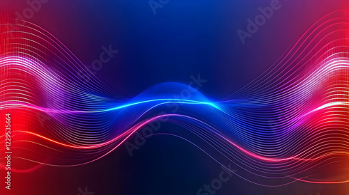 Abstract Neon Wave Backgrou...