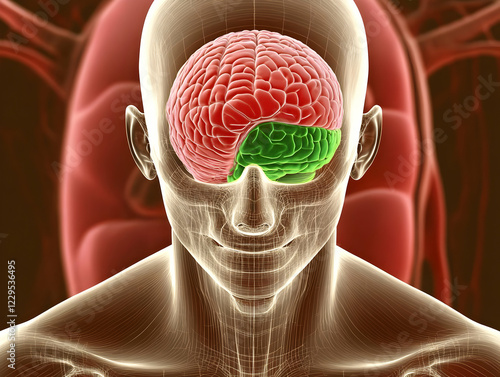 3D Illustration of Human Br...