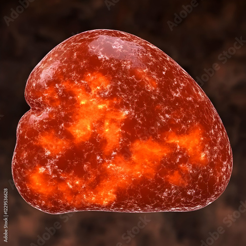 3D Render of Glowing Red Ab...