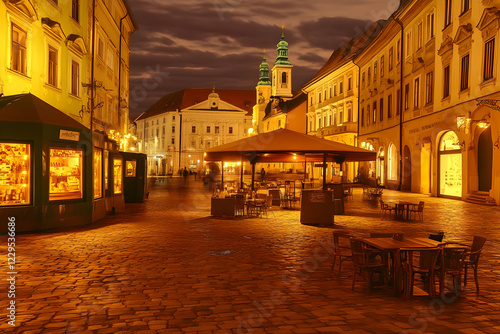 Cobblestone Street with Out...