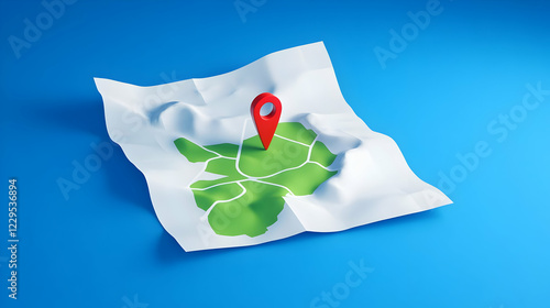3D Map with Location Pin Sh...