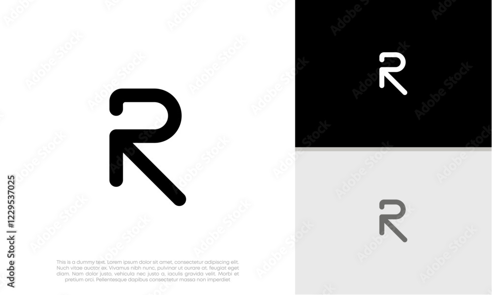 Initials R logo design. Initial Letter Logo. Innovative high tech logo template. Initials R logo design. Initial Letter Logo. Innovative high tech logo template.