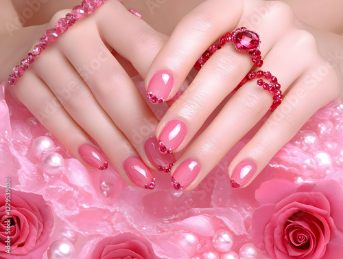Pink Nails and Jewelry on P...