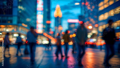 Wallpaper Mural Vibrant evening cityscape with blurred lights and motion Torontodigital.ca