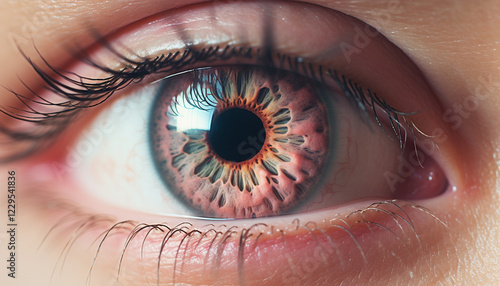 close up of a female eye