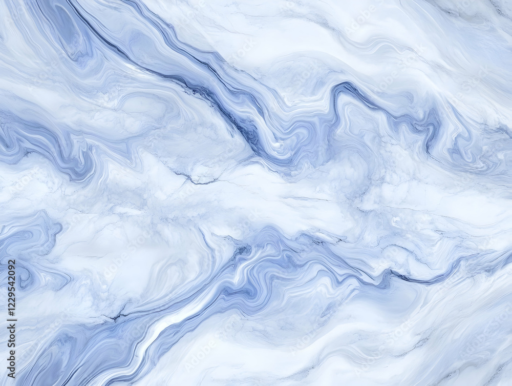 Obraz premium Abstract Blue and White Marble Texture Background with Elegant Swirls and Veins