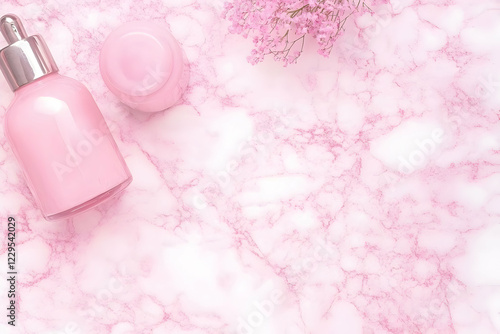Pink Cosmetic Bottles and J...