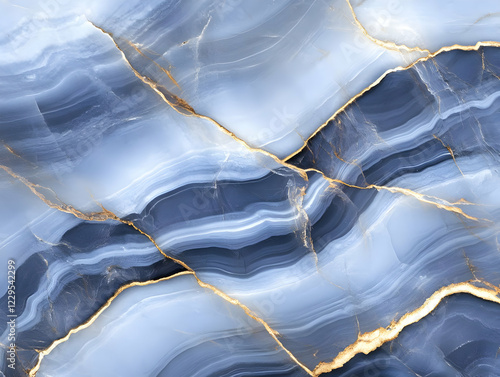 Blue and gold marble textur...