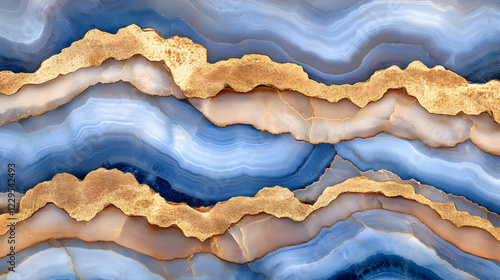 Wallpaper Mural Abstract Background of Blue and Gold Marble Texture Creates a Luxurious and Elegant Design. Torontodigital.ca