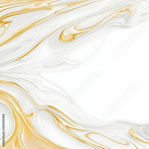 Abstract White and Gold Mar...