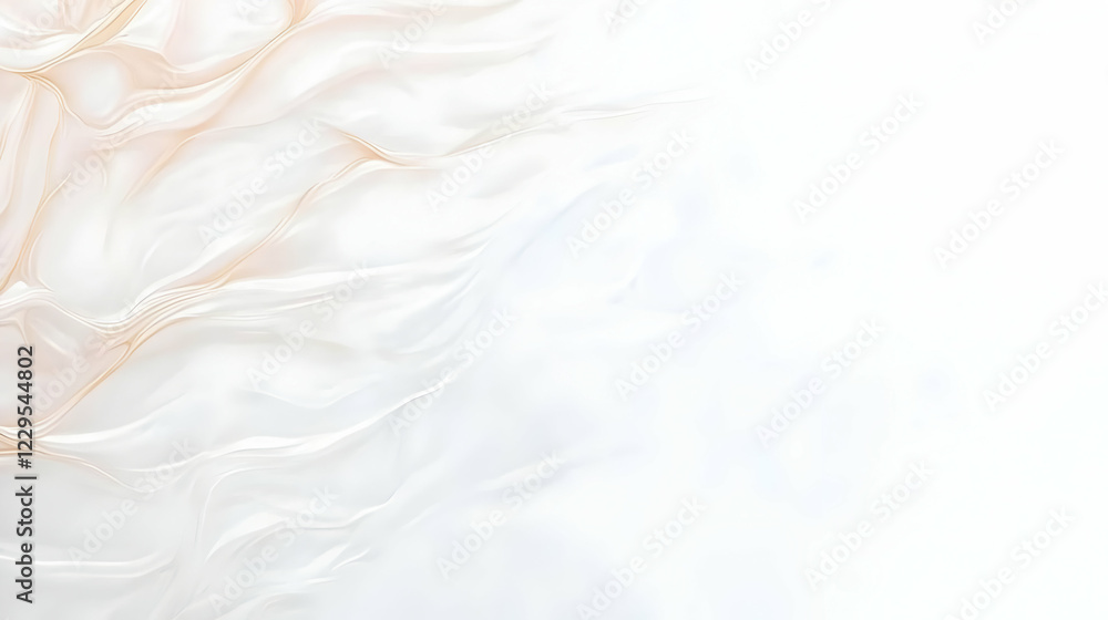Obraz premium Abstract White and Beige Flowing Fabric Background Creates a Smooth, Elegant Texture with Soft Folds.
