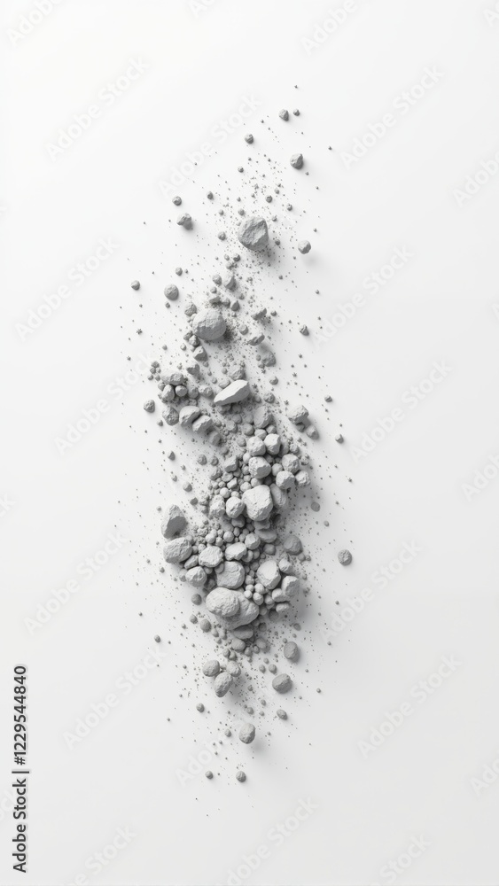 Obraz premium Gray aggregate scattered artfully across a smooth white surface creates a striking contrast