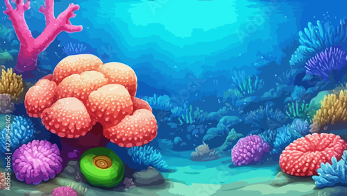 Cartoon coral reef vector art
