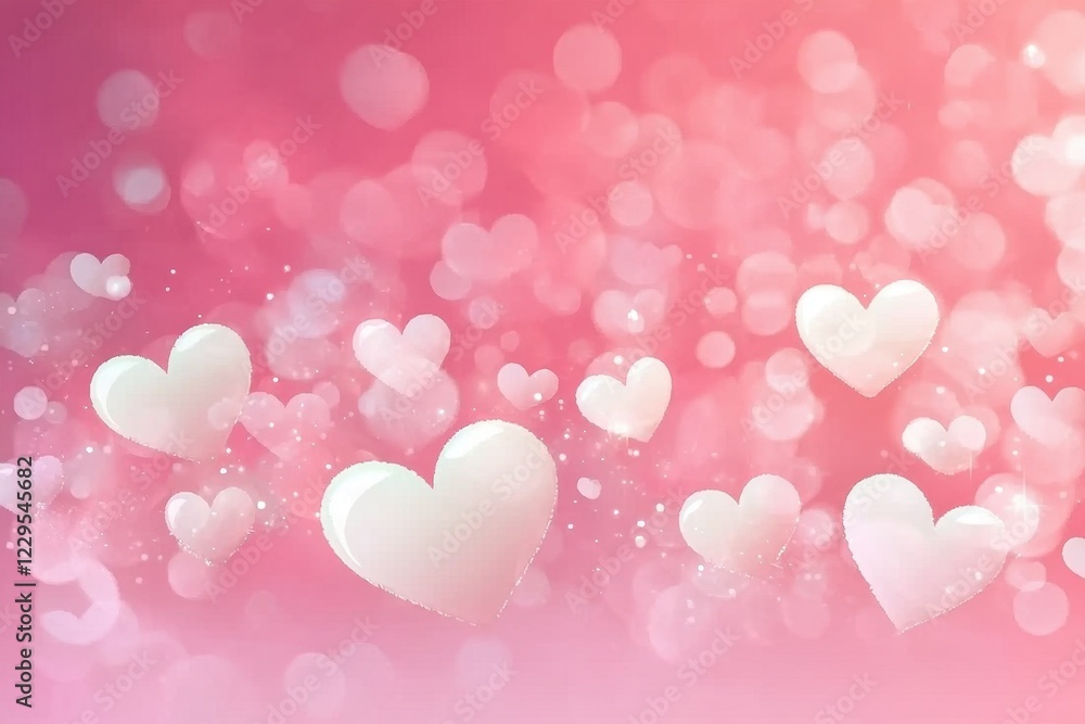 Tender Hearts and Soft Pink Glow Abstract Background Tender Hearts and Soft Pink Glow Abstract Background
