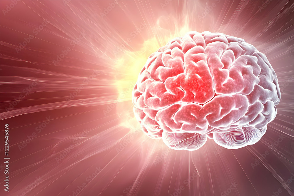 Human Brain Illustration Shows Complex Organ with Neural Network Activity Human Brain Illustration Shows Complex Organ with Neural Network Activity