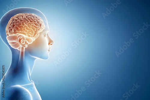 3D Illustration of Human Br...