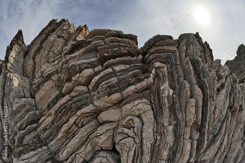 Rock formation on Cape Melissa, Agios Pavlos, Southern Crete, Greece, Europe