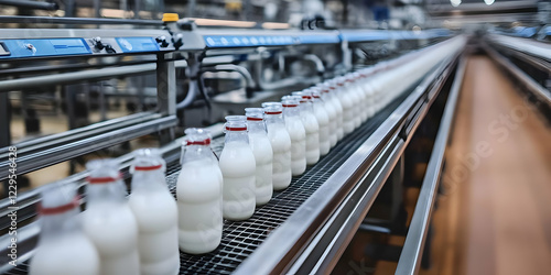 Glass Bottles of Milk Move ...