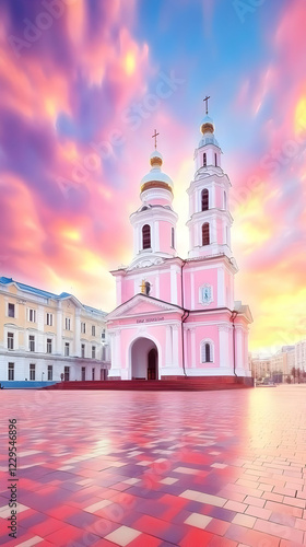 Pink Church Stands Majestic...