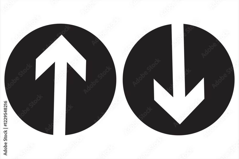 Up and Down Arrows icon. Vector illustration of a colorful Down and up arrows icon Design. Up and Down Arrows icon. Vector illustration of a colorful Down and up arrows icon Design.